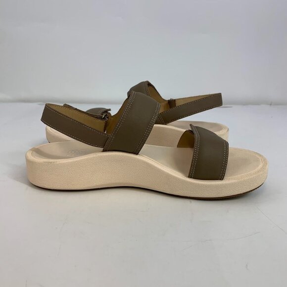 Abeo Women's Peyton Leather Adjustable Strap White Gum Bottom Sandals‎ Size 9 - Picture 4 of 14